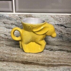 Frankoma mug 1975 yellow donkey ceramic pottery political collectible democrat